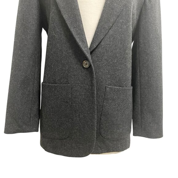 J. CREW Wool Blend Dark Academia Blazer Jacket Preppy Charcoal Gray size 4 - Picture 2 of 5